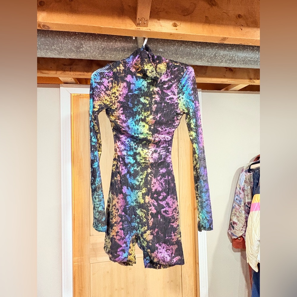 Colorful Tie-Dye Long Sleeve Romper